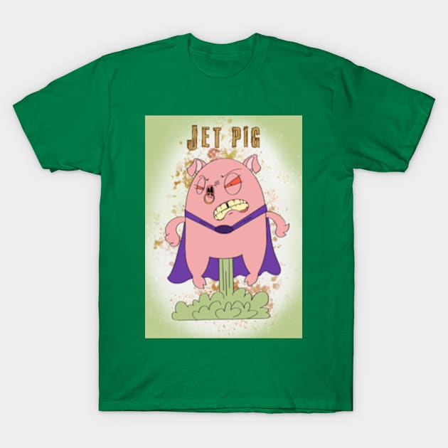 Jet Pig T-Shirt by Rufus Cribbles